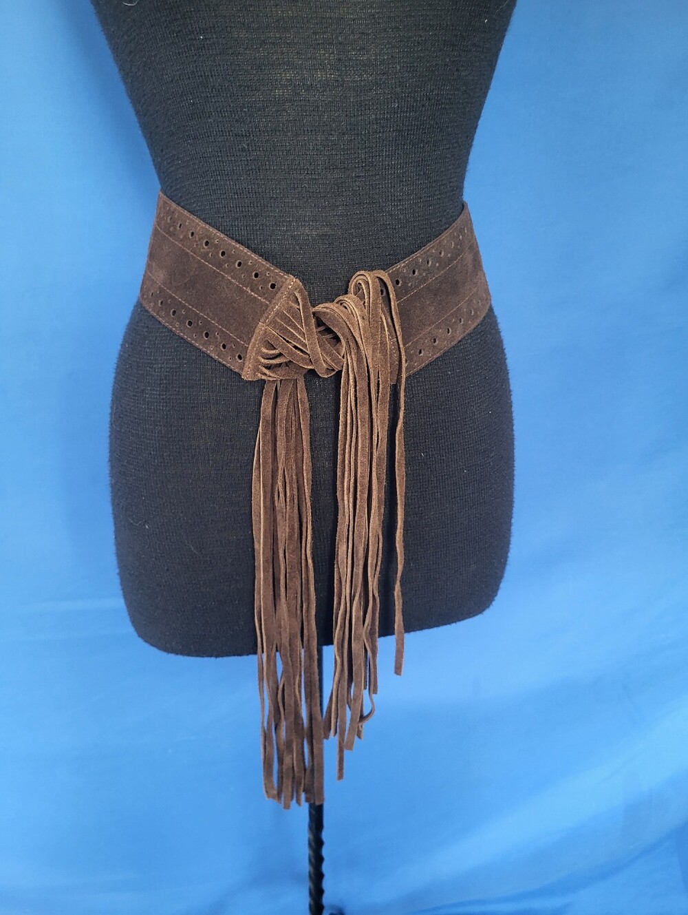 Twenty Fifty Y2K Vintage Leatrher Sude Fringe Brow Belt Large